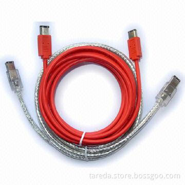 Firewire IEEE 1394 Six to Six-pin Cable Assembly, Available in Different Colors